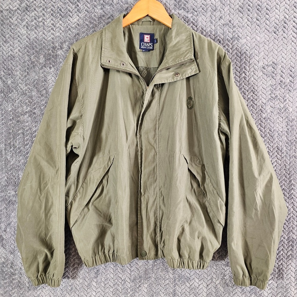 Vintage Chaps Ralph Lauren Bomber Classic Harrington Jacket ‎ Green Mens Large